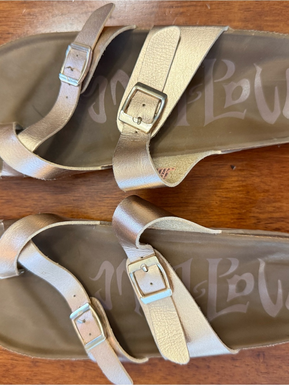 Target Metallic Gold Double-Buckle Women's Sandals